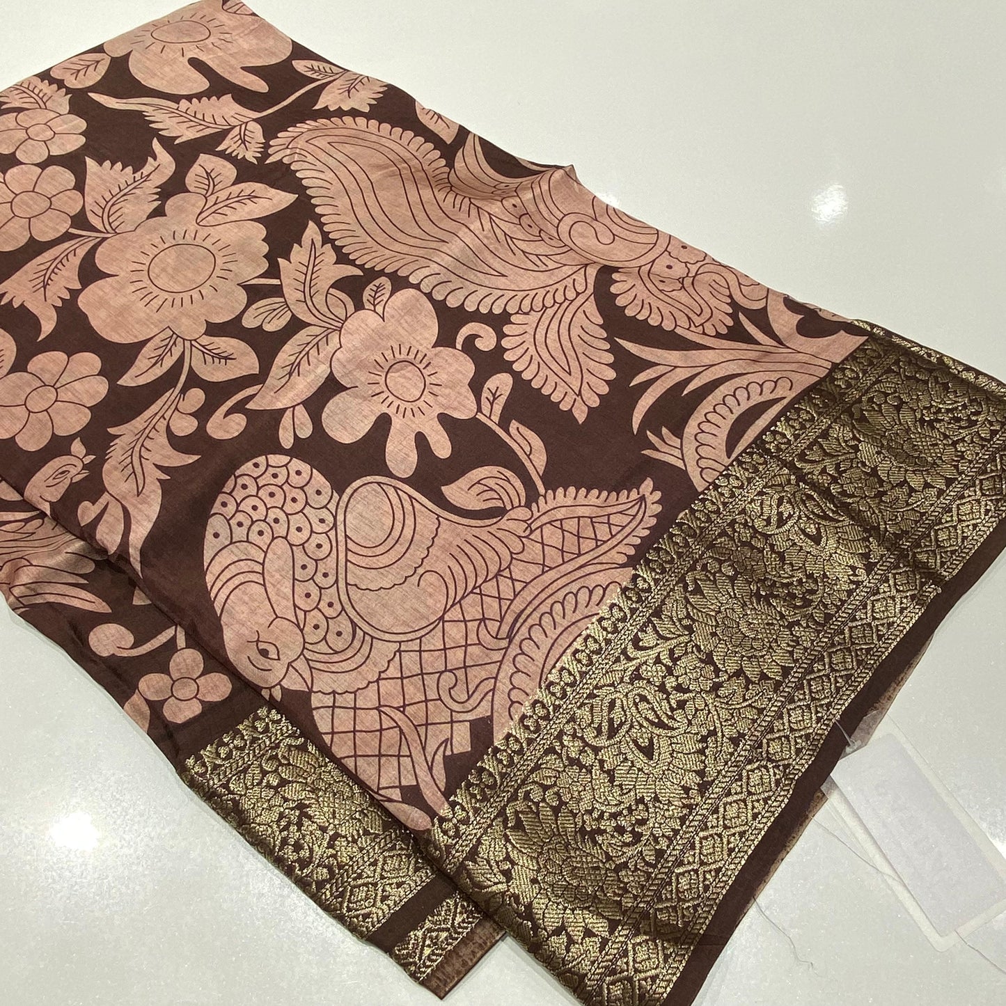 Printed Mysore Crepe Saree