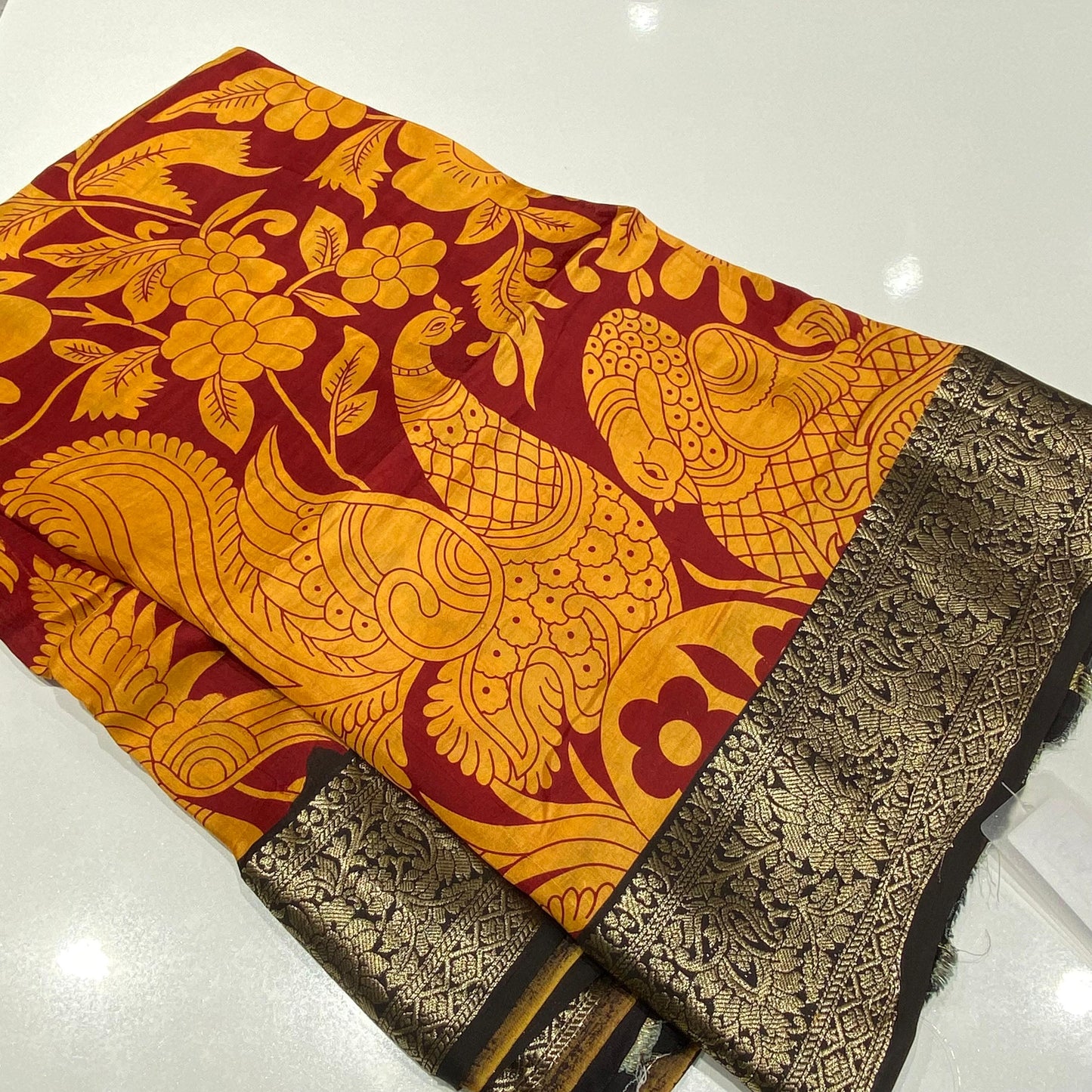 Printed Mysore Crepe Saree