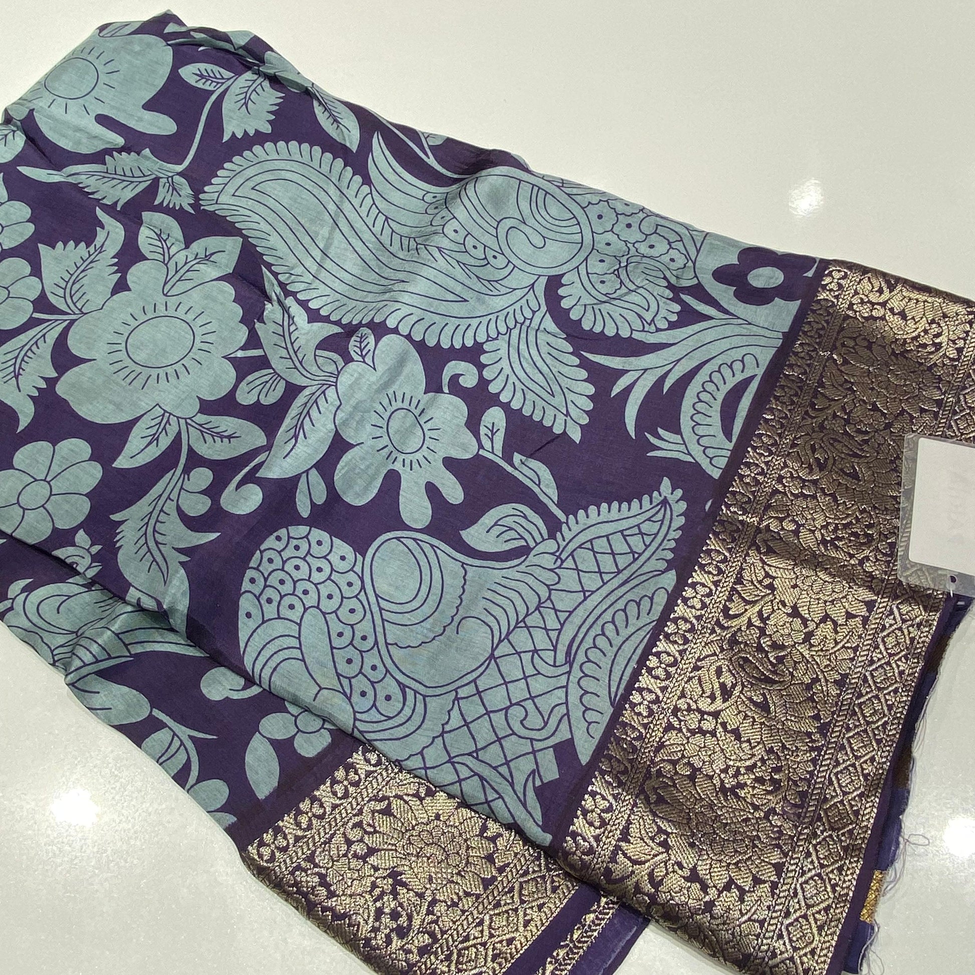 Printed Mysore Crepe Saree