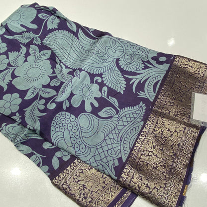 Printed Mysore Crepe Saree