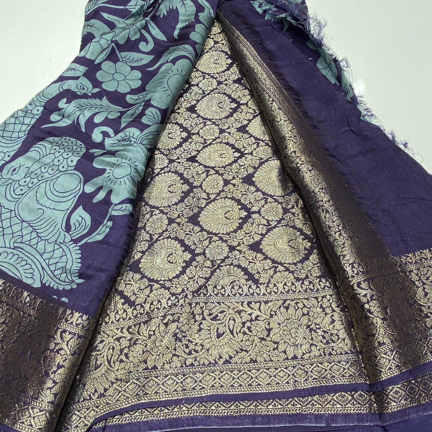 Printed Mysore Crepe Saree