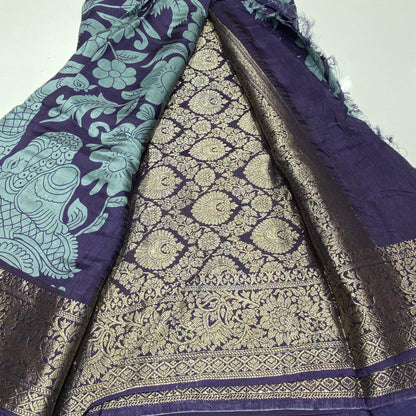 Printed Mysore Crepe Saree
