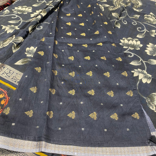 Printed Mysore Crepe Saree