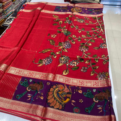 Printed Mysore Crepe Saree