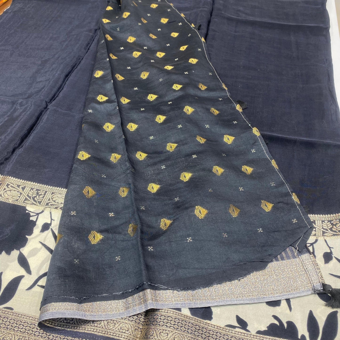 Printed Mysore Crepe Saree