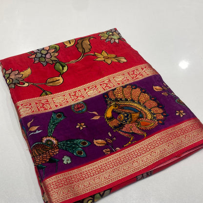 Printed Mysore Crepe Saree