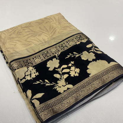 Printed Mysore Crepe Saree