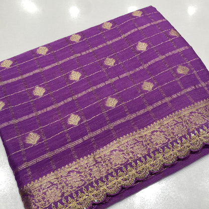 Designer Wrinkle Chiffon Saree