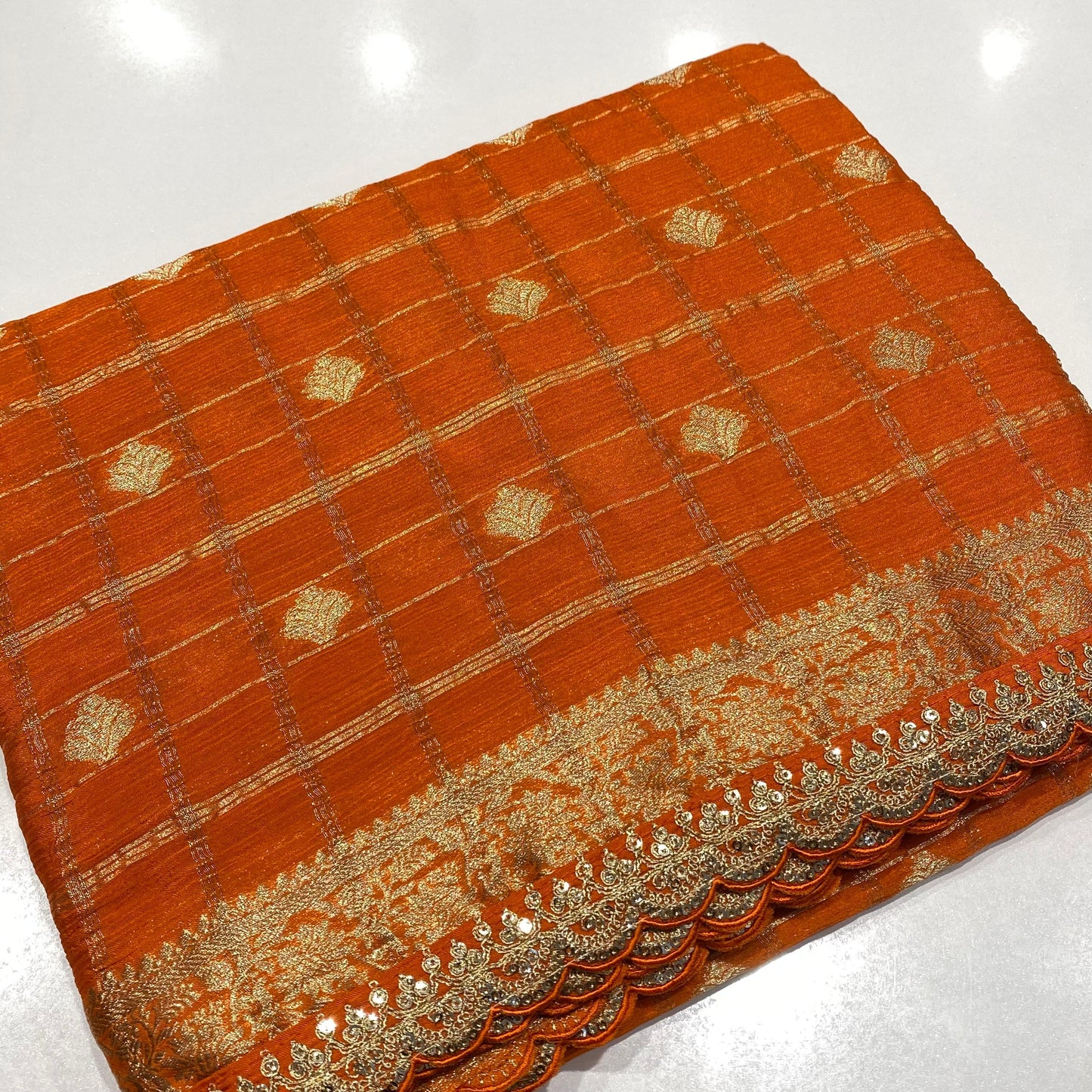 Designer Wrinkle Chiffon Saree