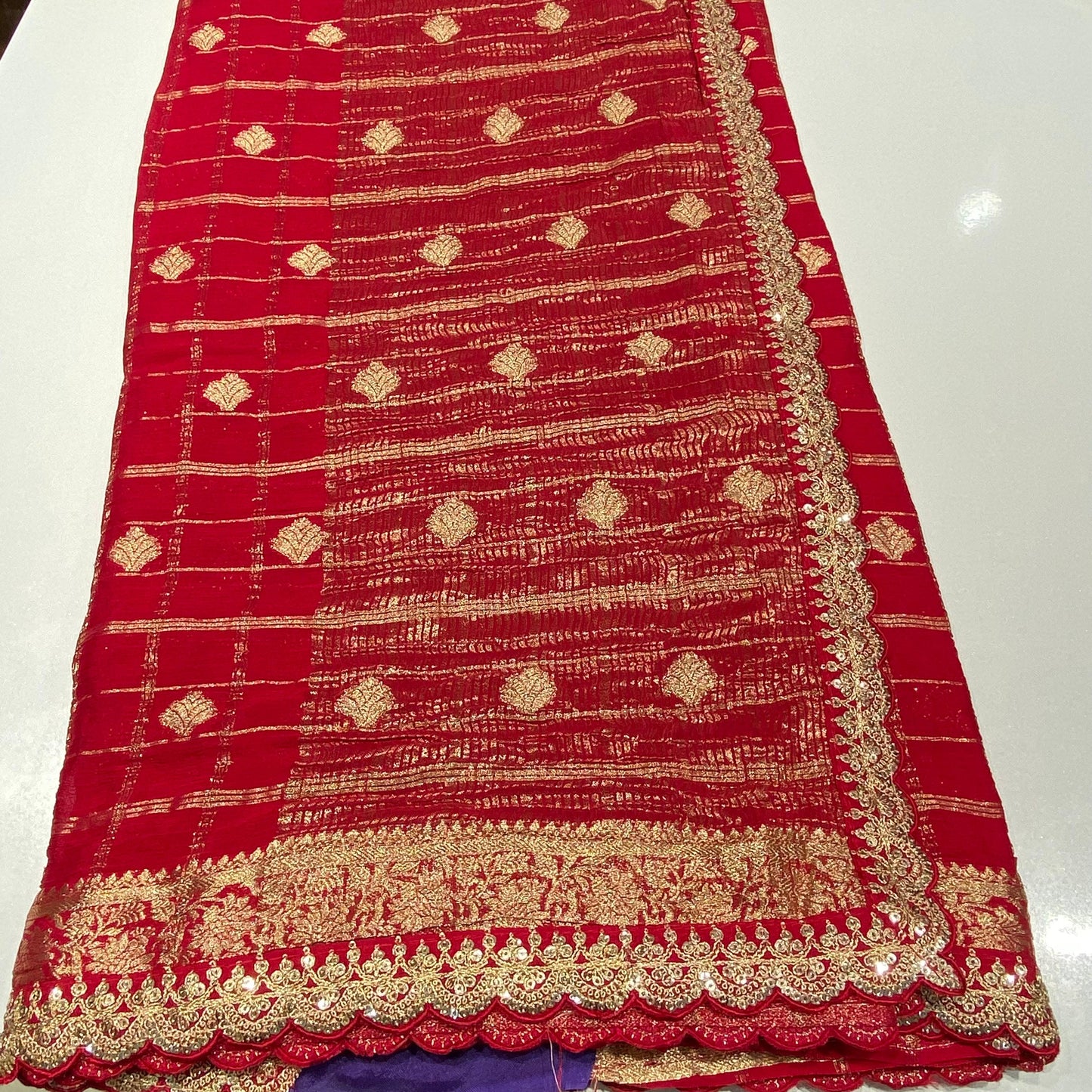 Designer Wrinkle Chiffon Saree