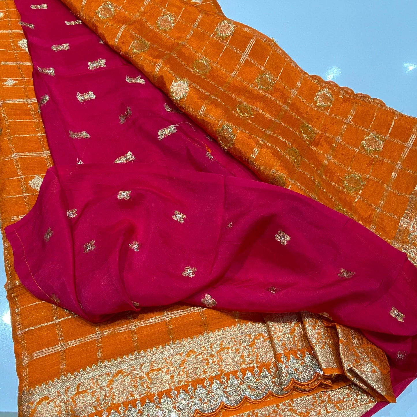 Designer Wrinkle Chiffon Saree