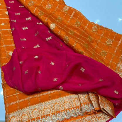Designer Wrinkle Chiffon Saree