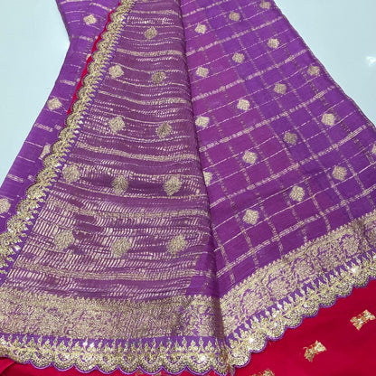 Designer Wrinkle Chiffon Saree