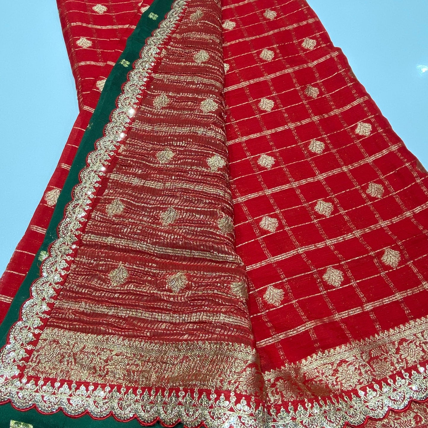 Designer Wrinkle Chiffon Saree