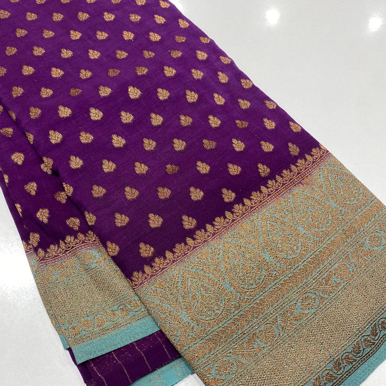 Banaras Antique Zari Georgette Saree
