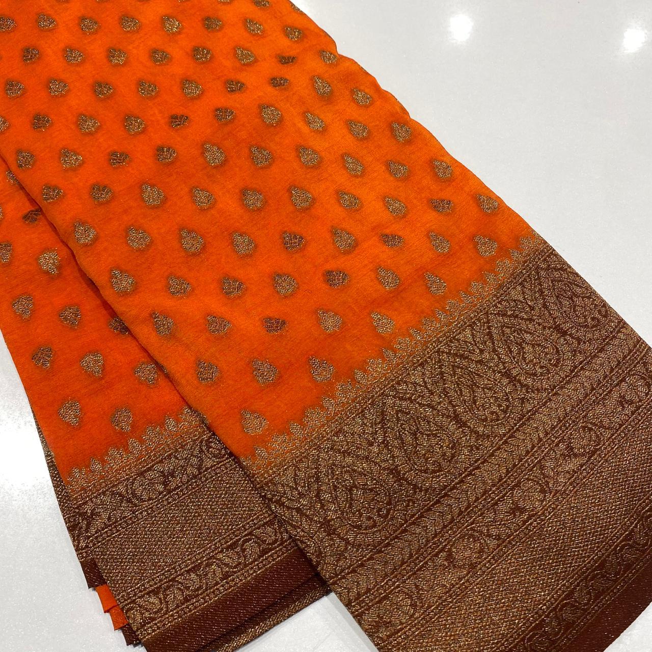 Banaras Antique Zari Georgette Saree