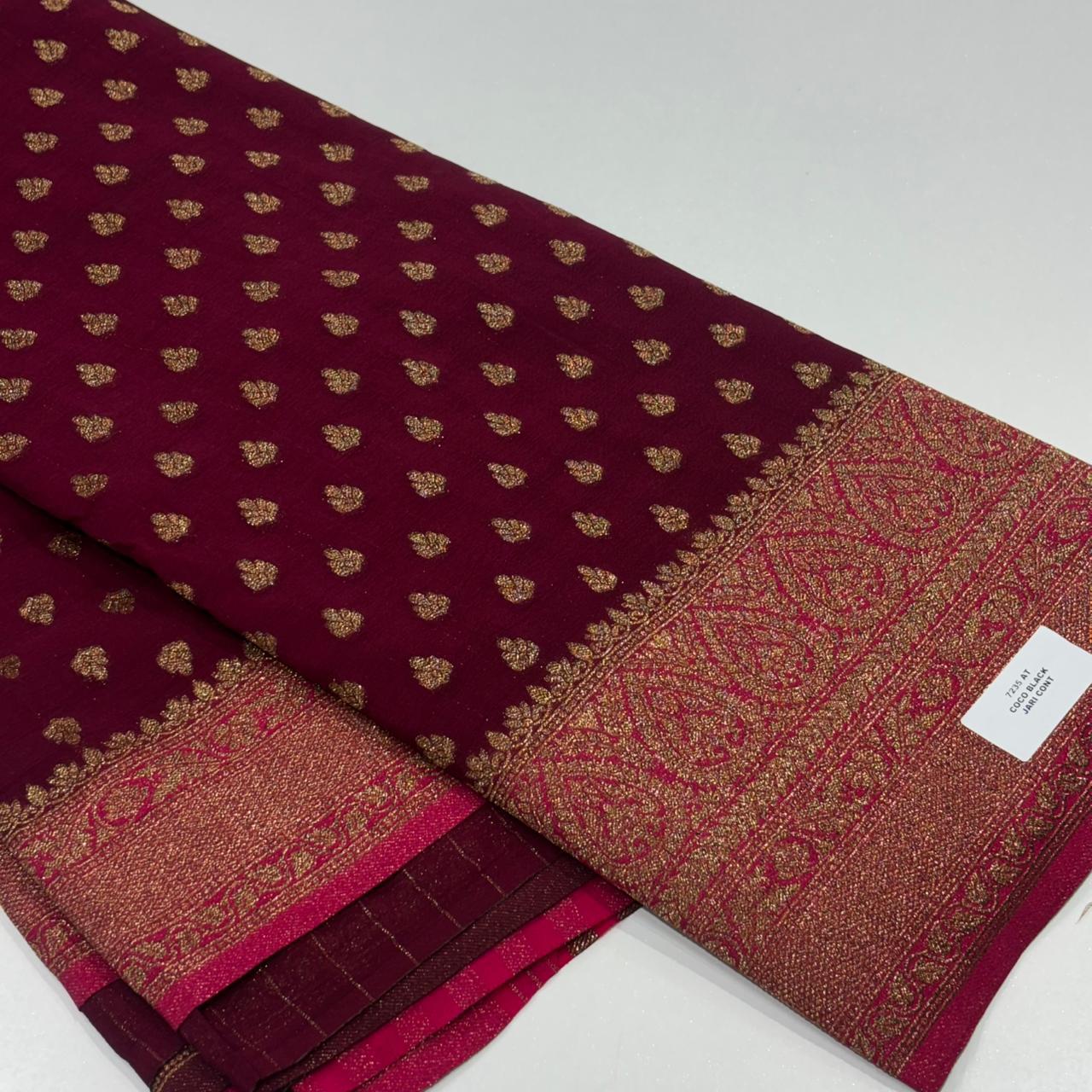 Banaras Antique Zari Georgette Saree