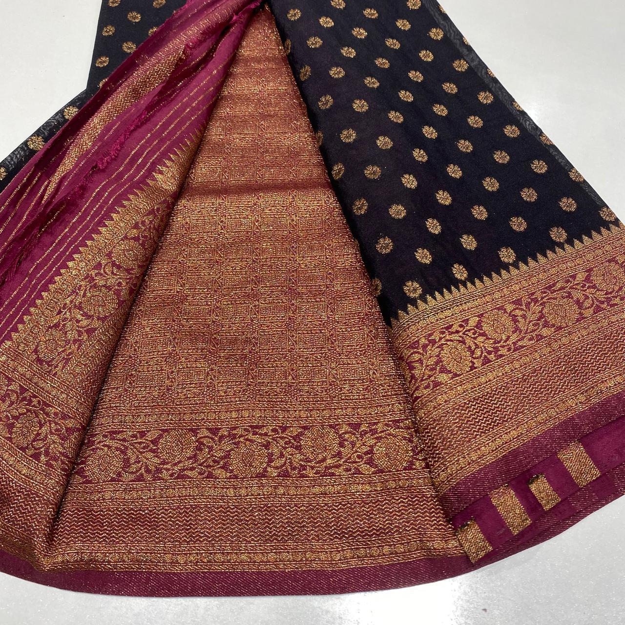 Banaras Antique Zari Georgette Saree
