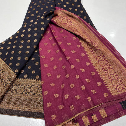 Banaras Antique Zari Georgette Saree