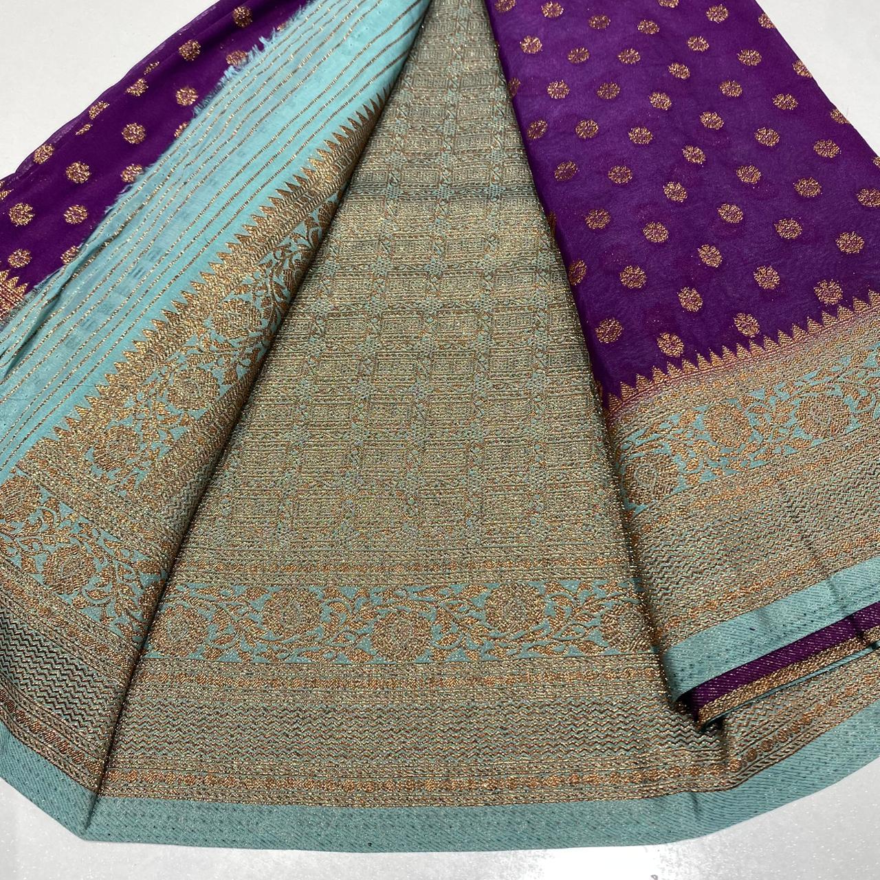 Banaras Antique Zari Georgette Saree