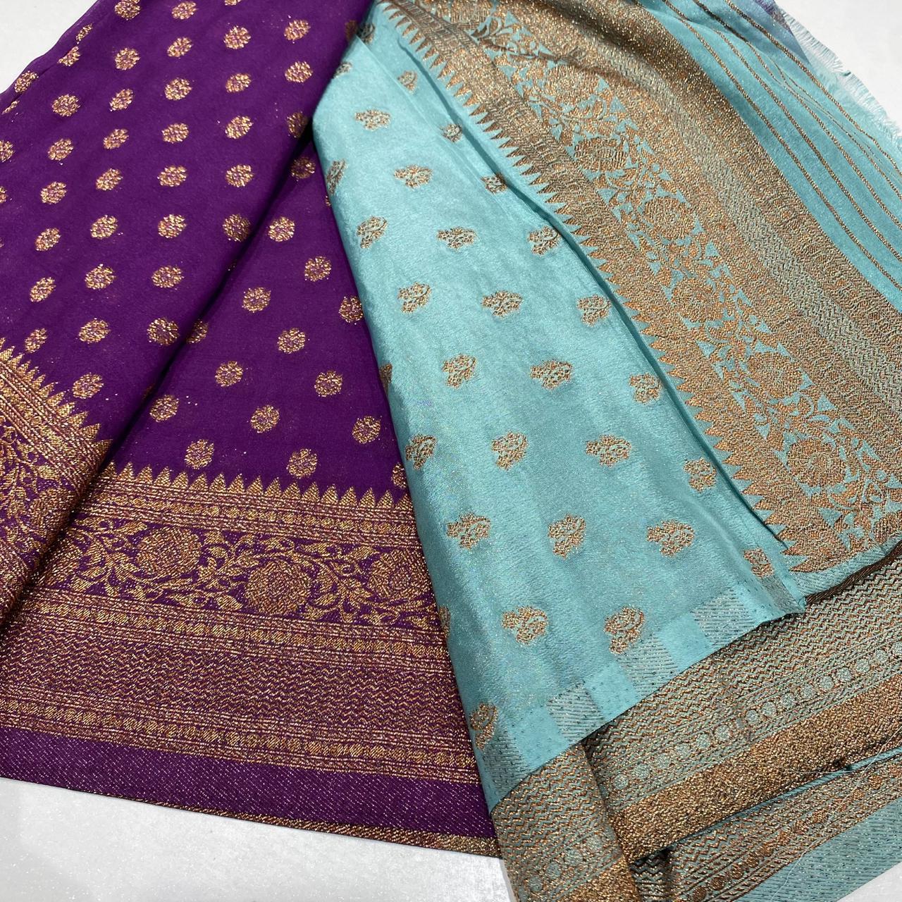 Banaras Antique Zari Georgette Saree