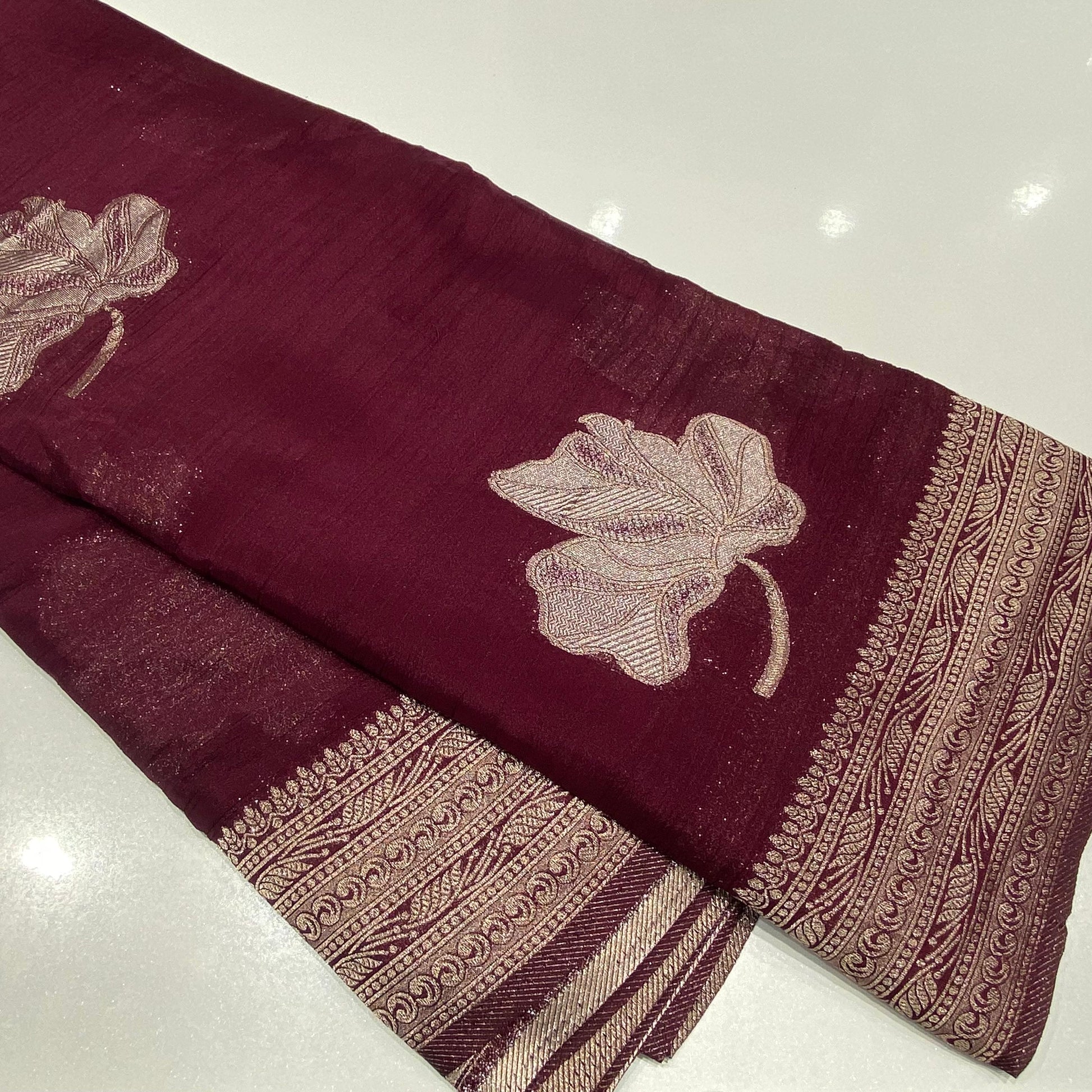 Wrinkle Chiffon Banarasi Saree