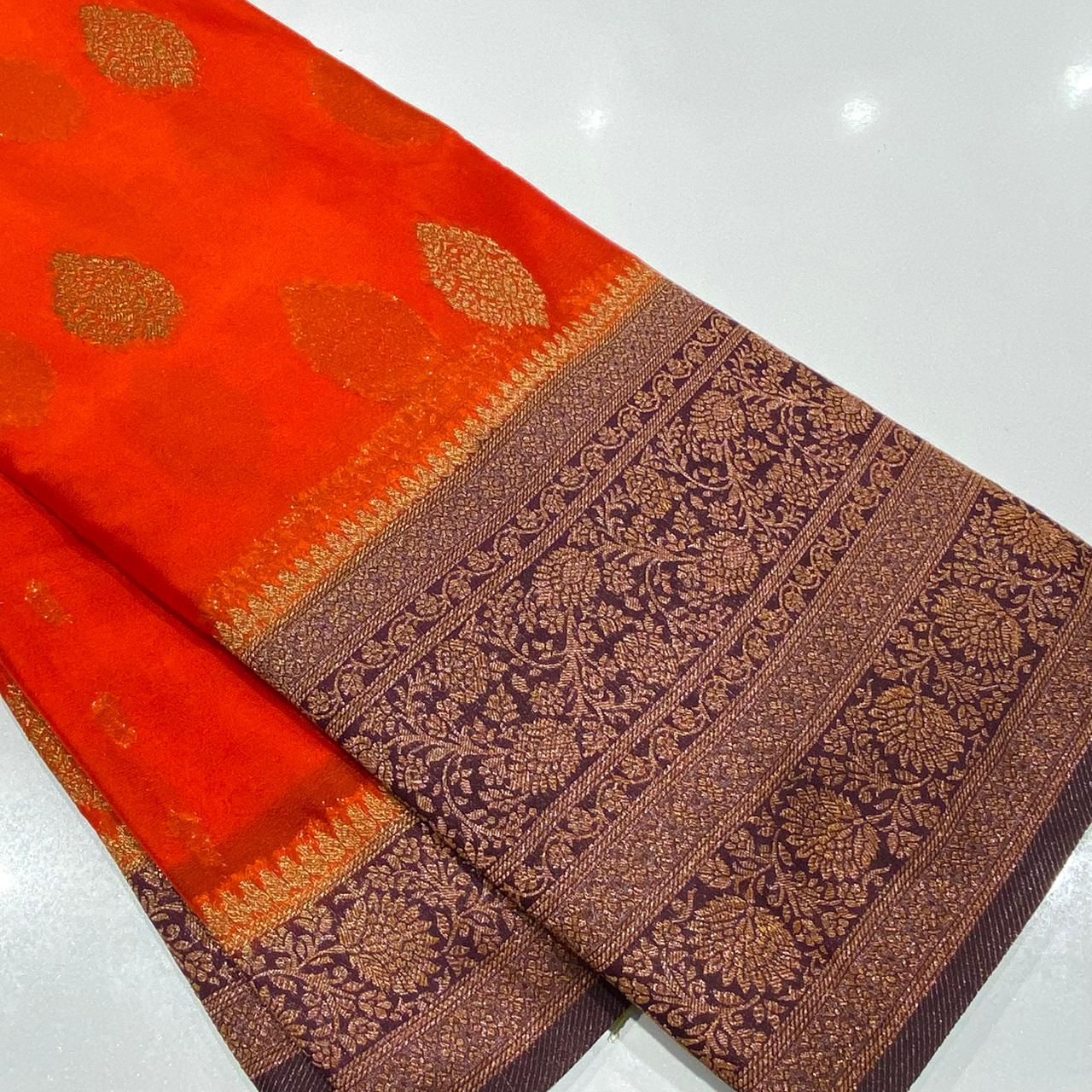 Banaras Antique Zari Chiffon Saree