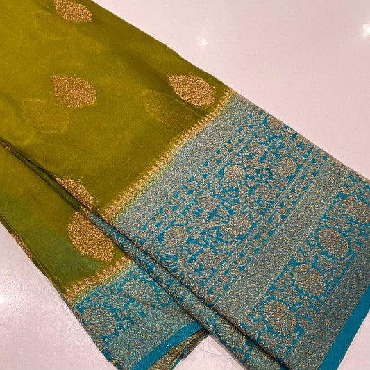Banaras Antique Zari Chiffon Saree