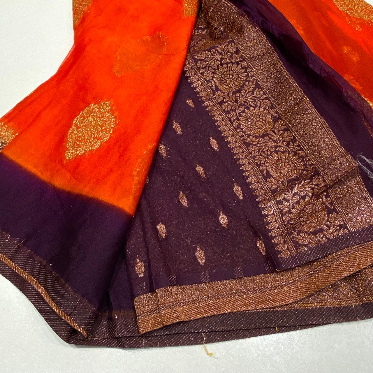Banaras Antique Zari Chiffon Saree