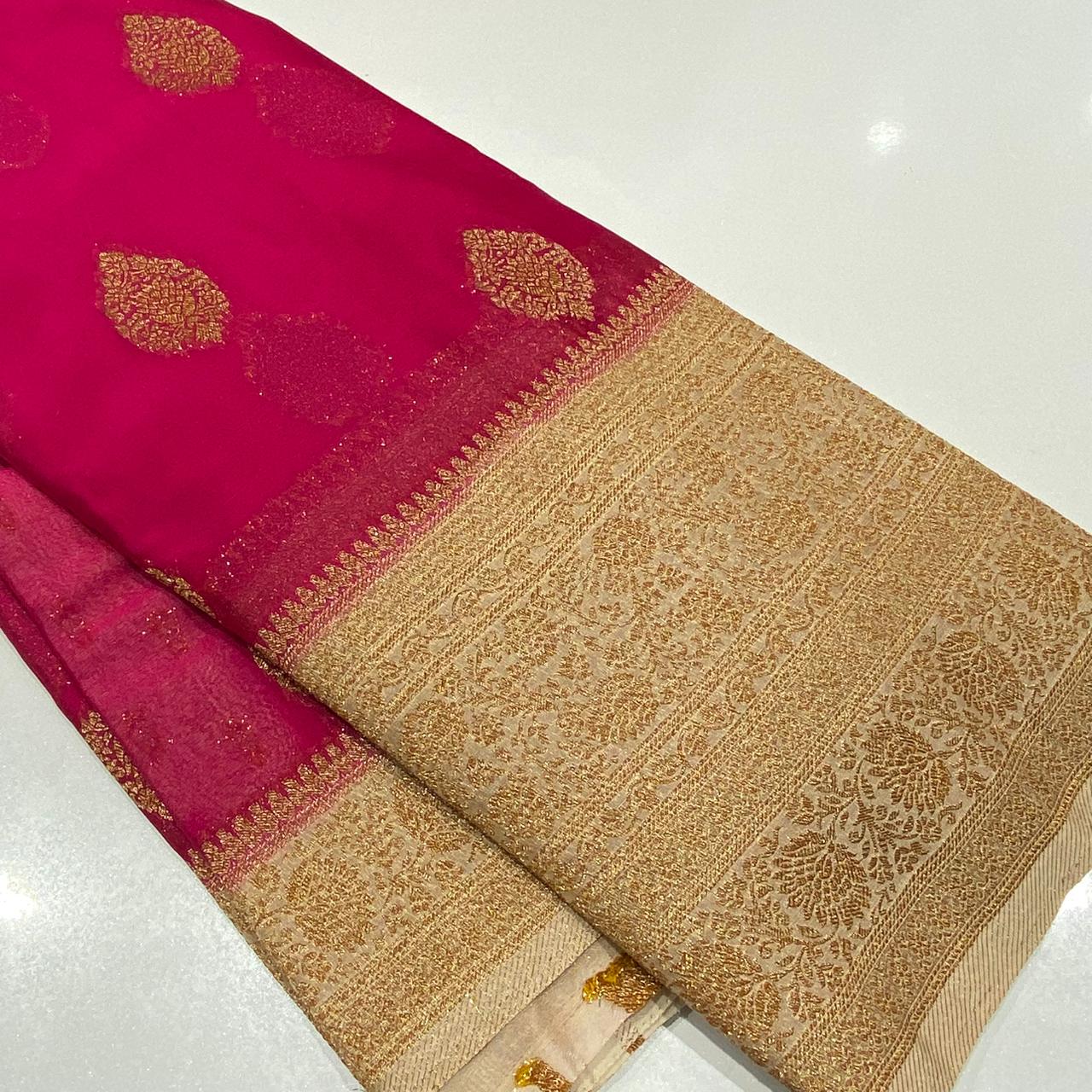 Banaras Antique Zari Chiffon Saree