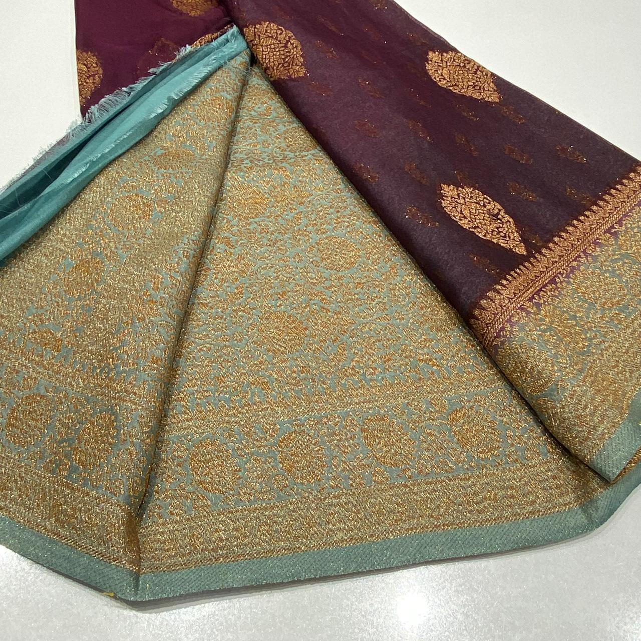 Banaras Antique Zari Chiffon Saree