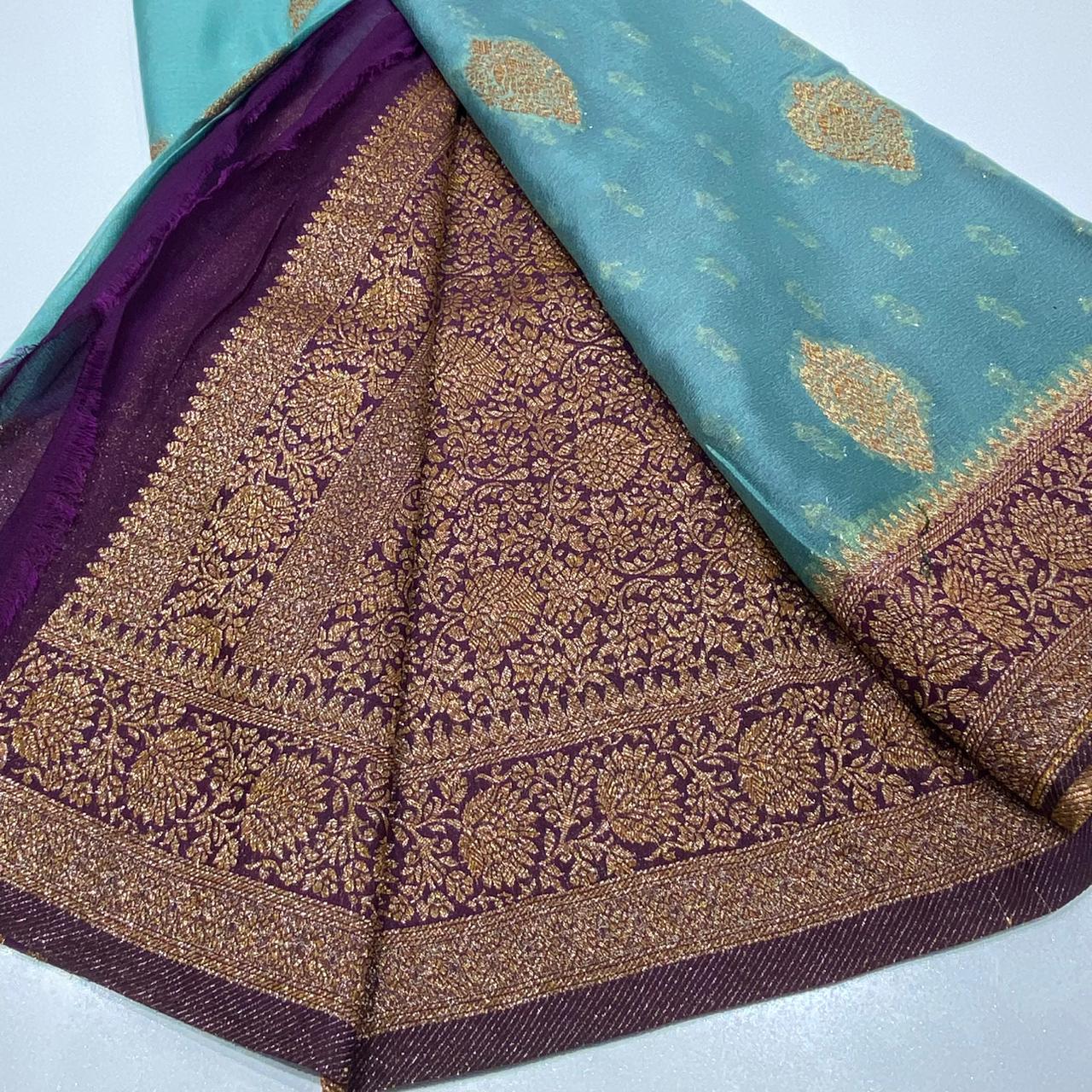 Banaras Antique Zari Chiffon Saree