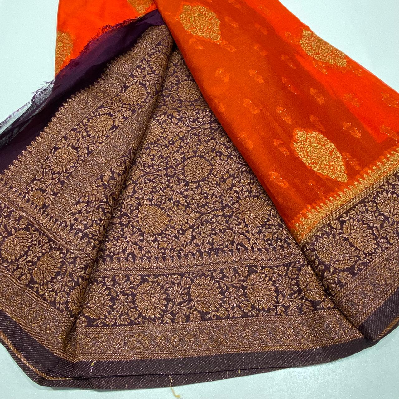 Banaras Antique Zari Chiffon Saree