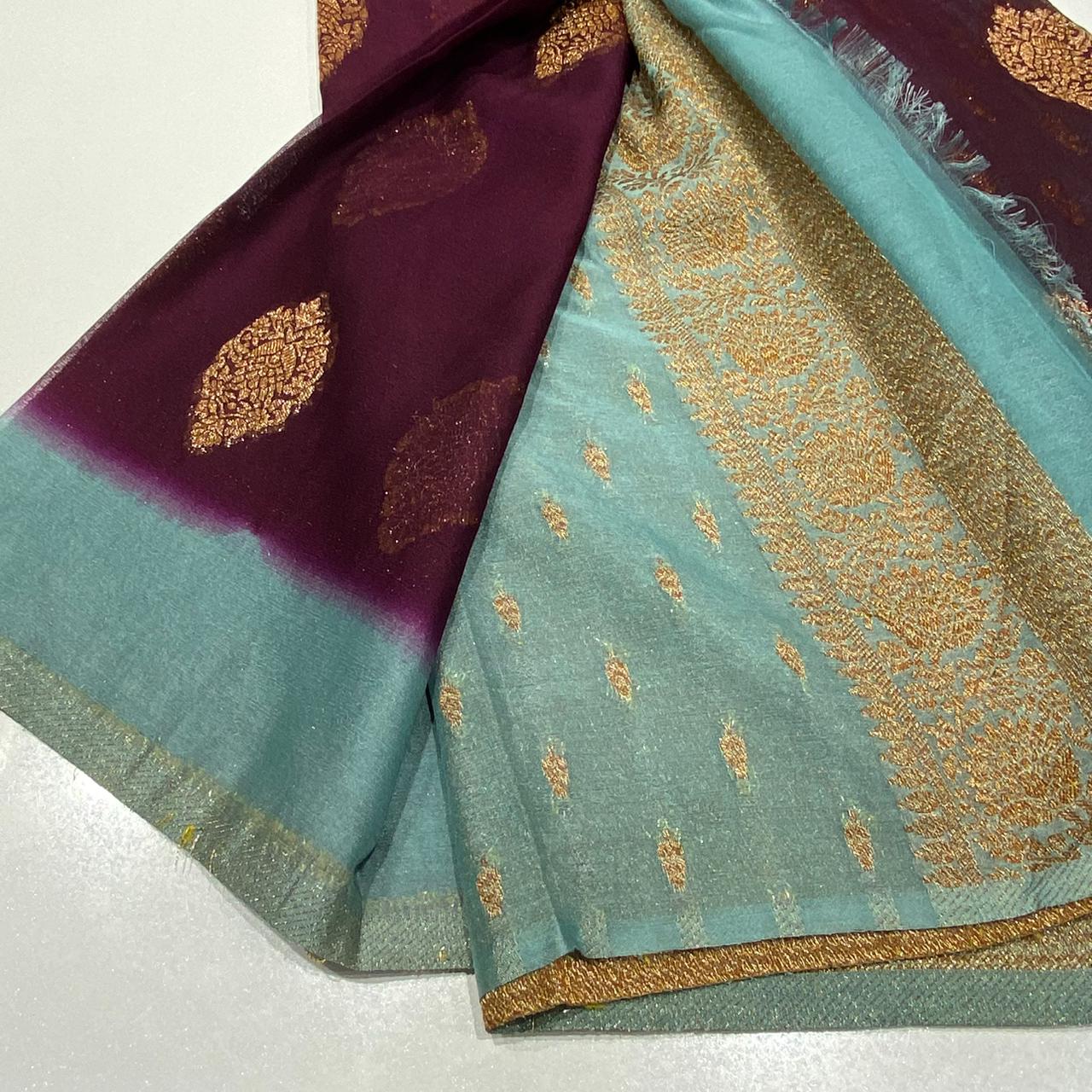 Banaras Antique Zari Chiffon Saree