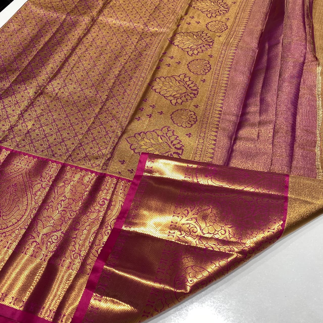 Semi Kanchivaram Tissue Saree