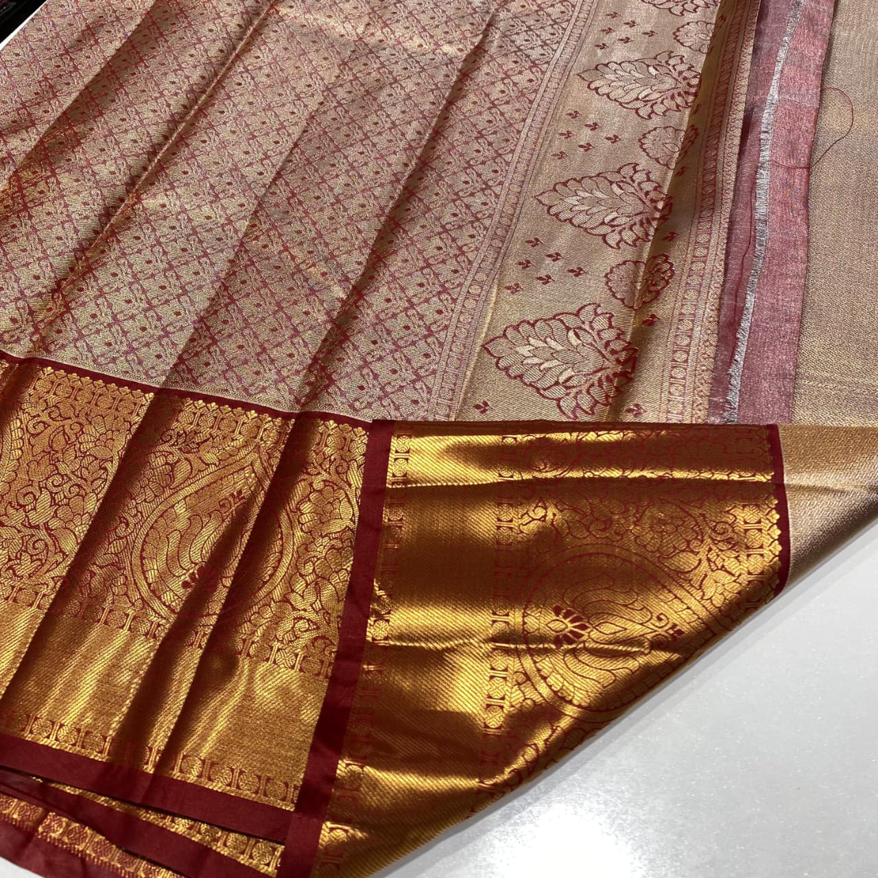 Semi Kanchivaram Tissue Saree