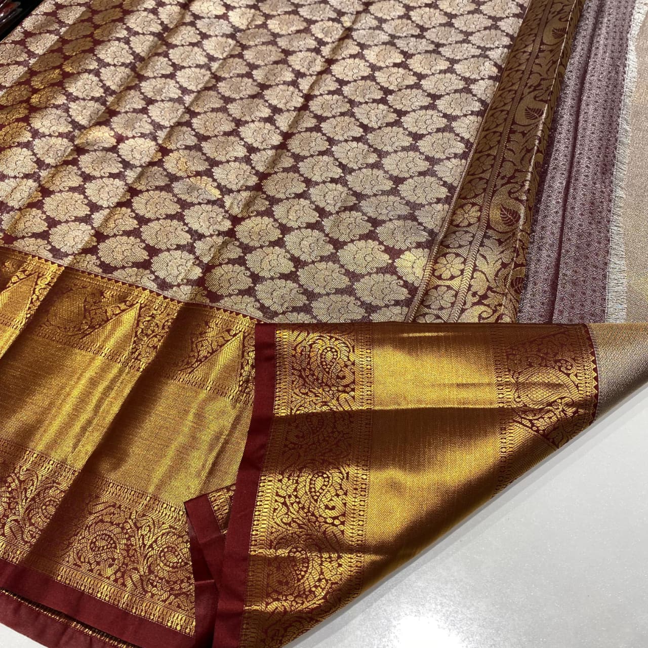 Semi Kanchivaram Tissue Saree