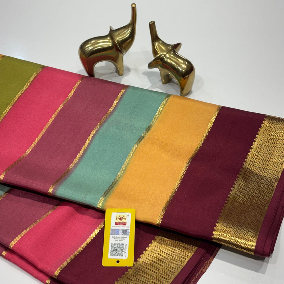 Pure Mysore Silk Saree |100 Grams|Rangkat Pattern|Raj Silk Villa