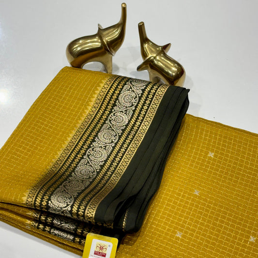 with silver zari butta