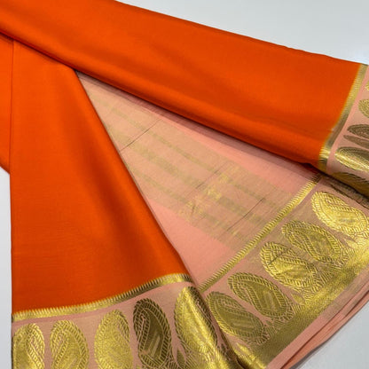 Pure Mysore Silk Saree | 120 grams | Gatti Mango Border