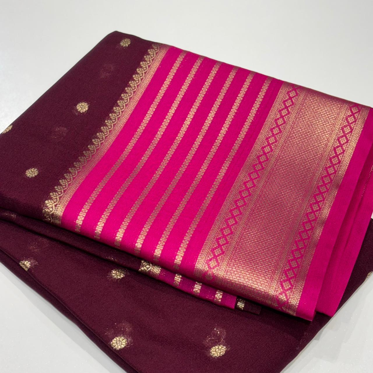 Semi Mysore Crepe Saree