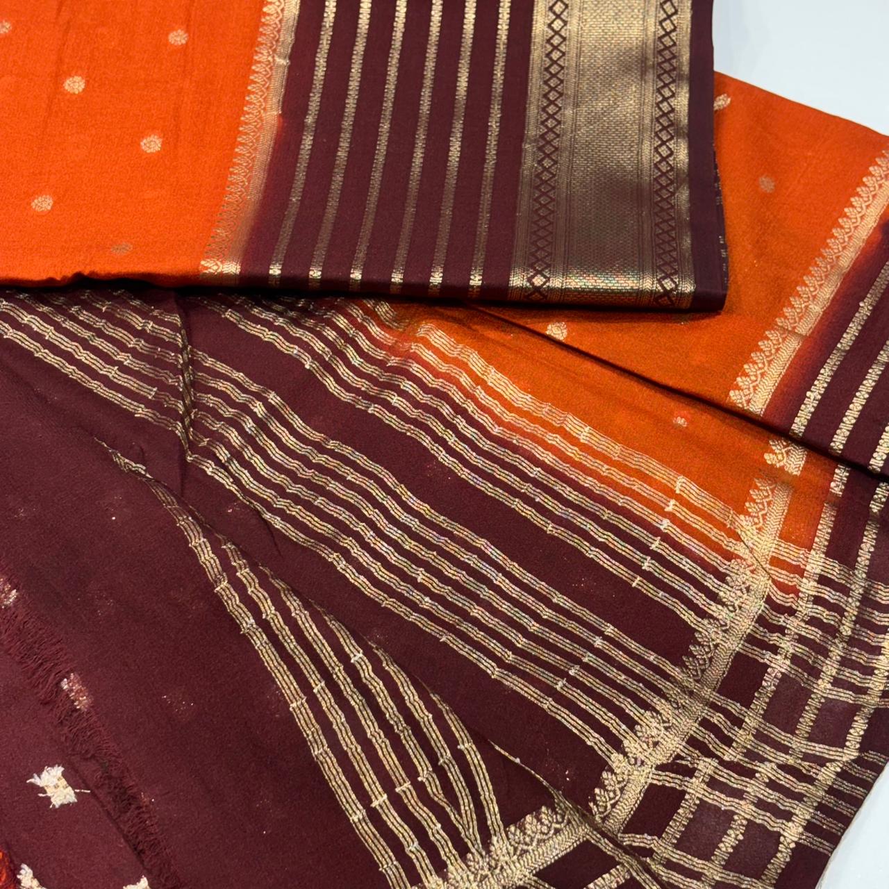 Semi Mysore Crepe Saree
