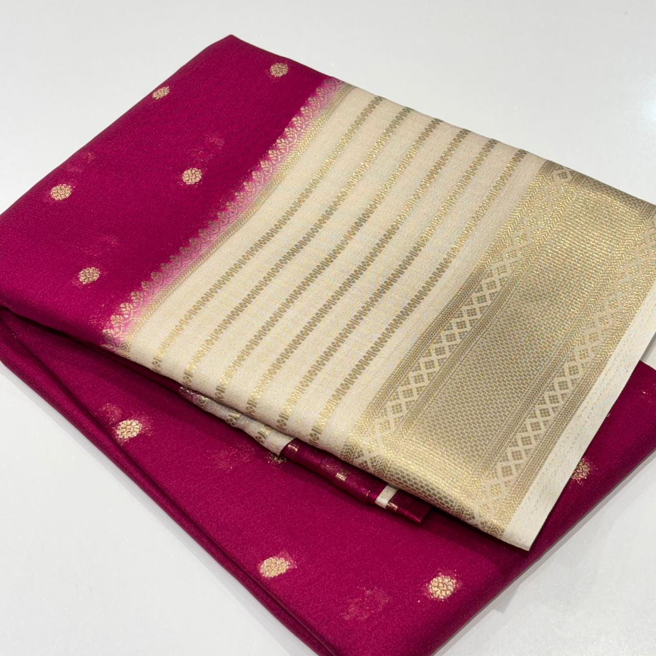 Semi Mysore Crepe Saree