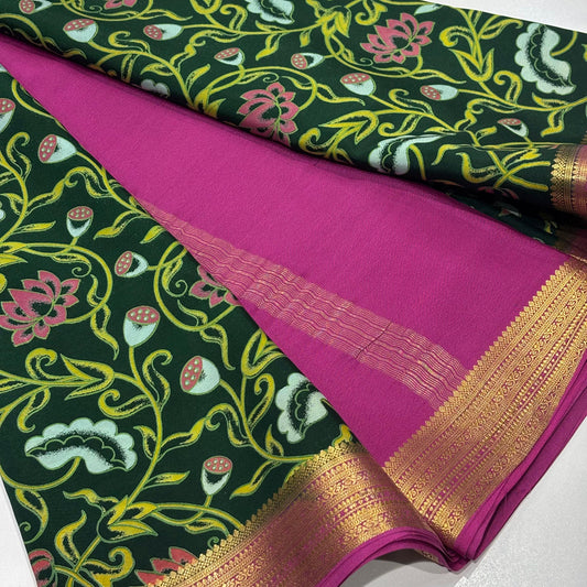 Printed Pure Mysore Silk Saree