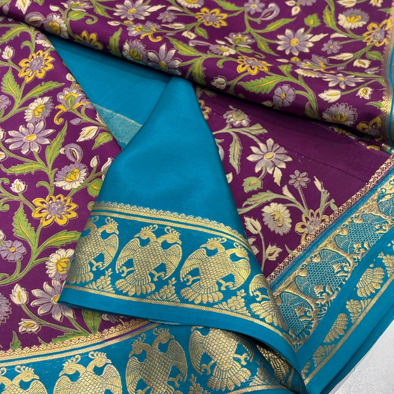 Printed Pure Mysore Silk Saree