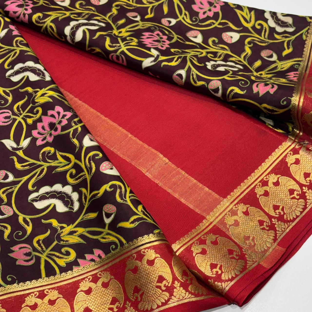 Printed Pure Mysore Silk Saree
