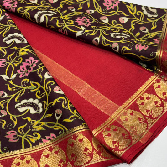 Printed Pure Mysore Silk Saree