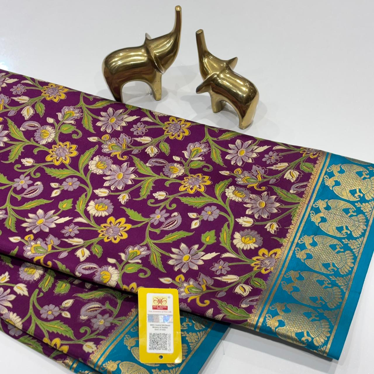 Printed Pure Mysore Silk Saree