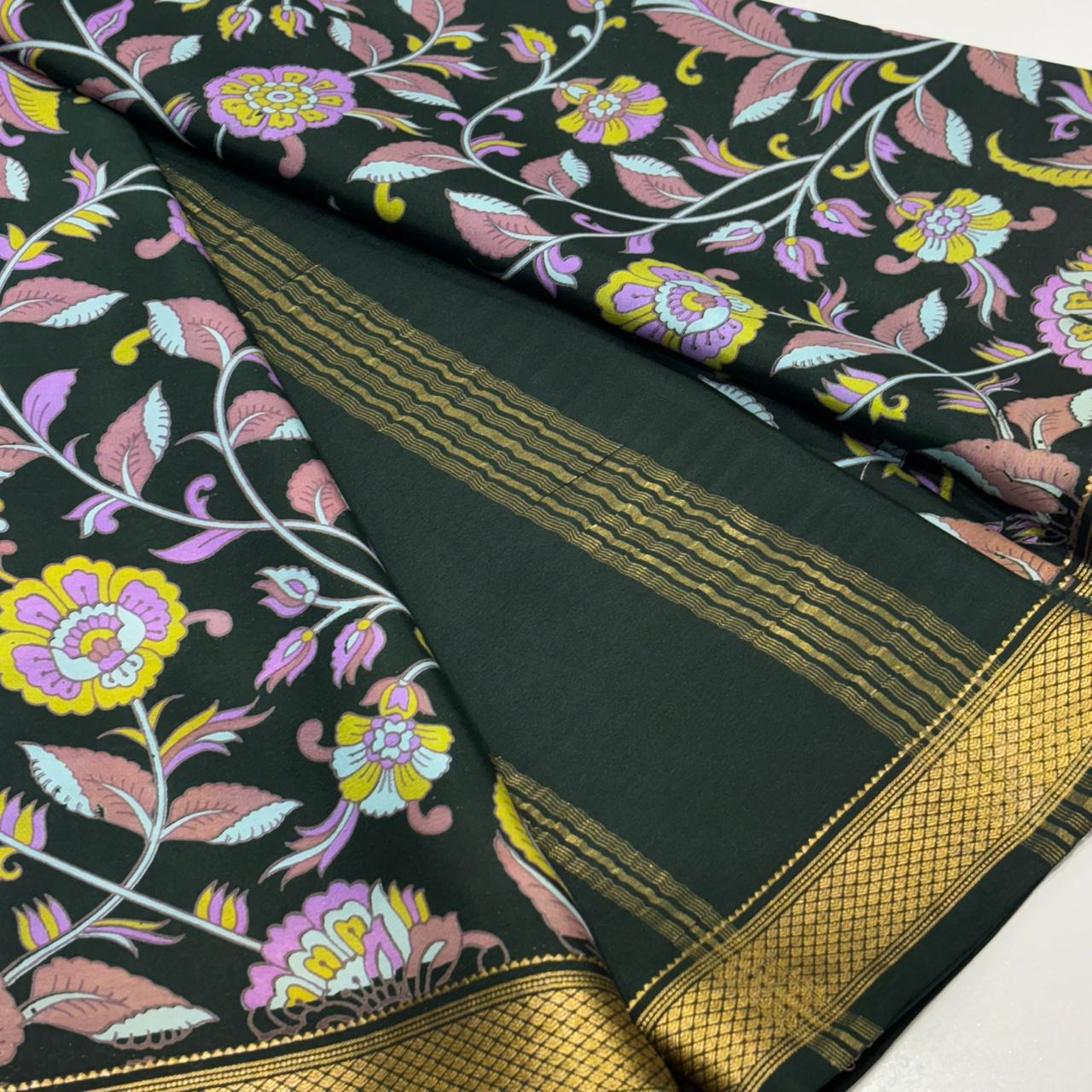 Printed Pure Mysore Silk Saree