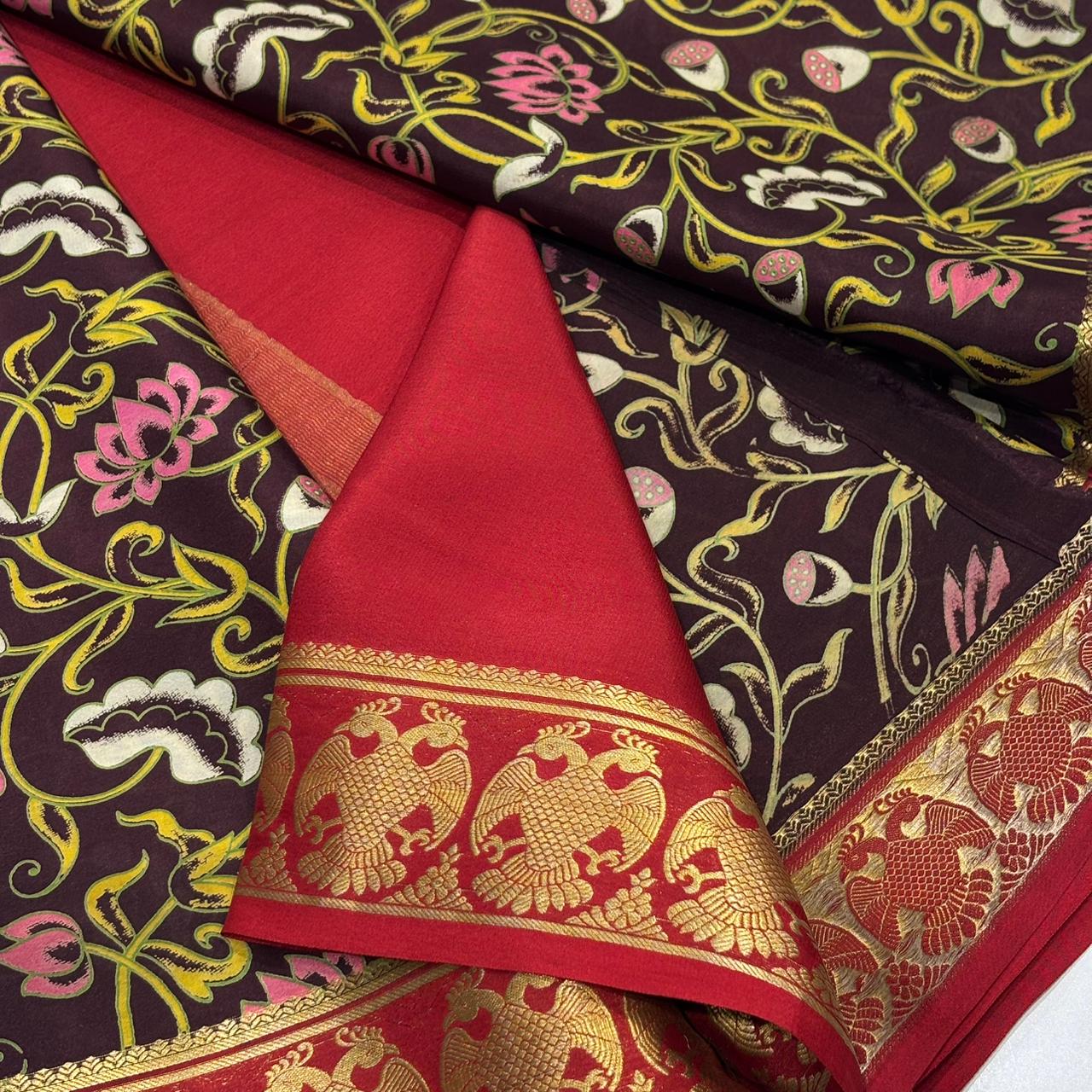 Printed Pure Mysore Silk Saree